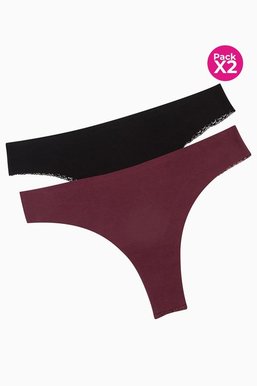 Panty tipo brasilera paquete x2 en algodón