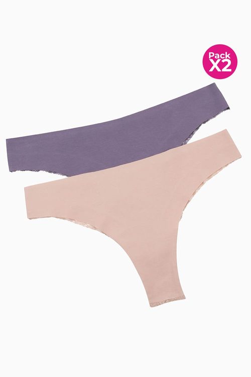 Panty tipo brasilera paquete x2 en algodón