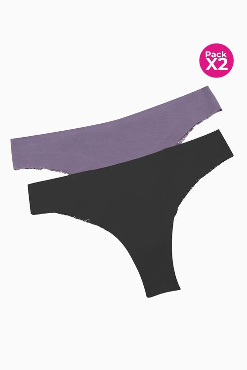 Panty tipo brasilera paquete x2 en algodón
