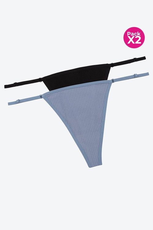 Panty paq x2 seamless brasilera textura espiga