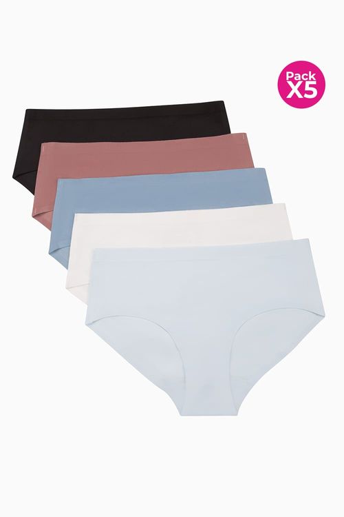 Panty tipo hipster en poliester paquete x5