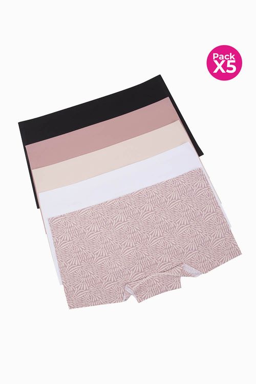Panty bóxer en microfibra paquete x5