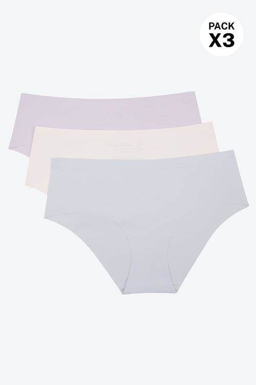 Panty hipster corte láser paquete x3 en microfibra