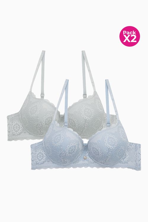 Brasier con cubrimiento 3/4 paquete x2 en encaje
