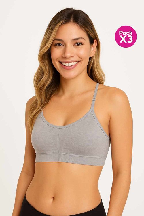 Top con cargaderas delgadas paquete x3 con tecnologia seamless