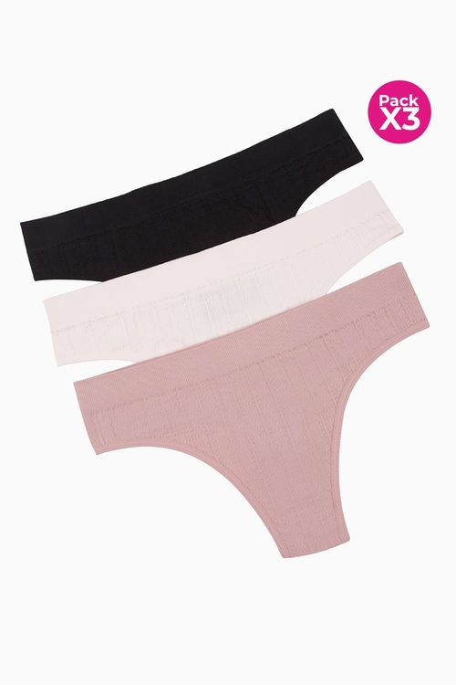 Panty brasilera paquete x3 diseño seamless