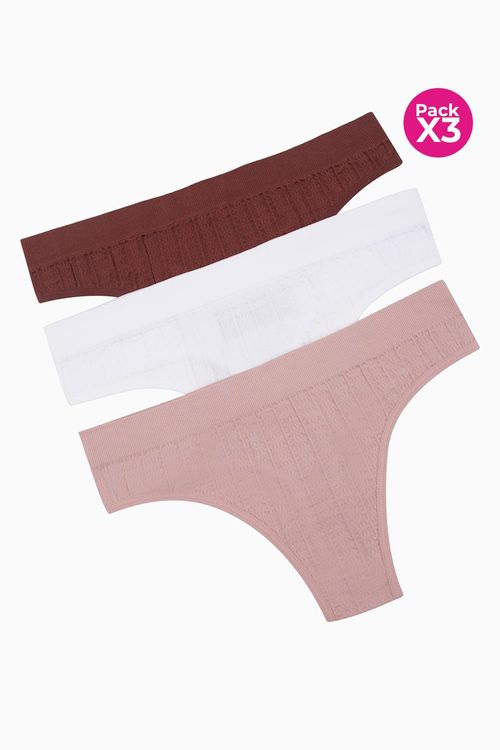 Panty brasilera paquete x3 diseño seamless