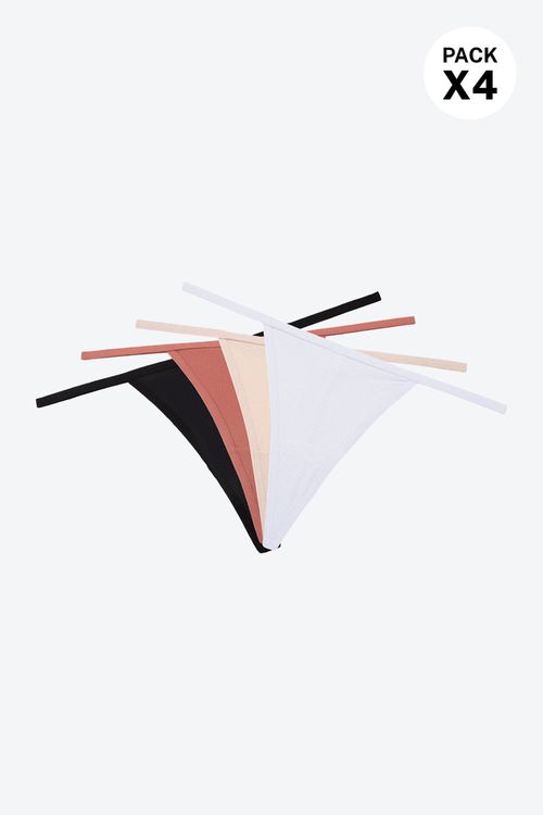 Panty brasilera en microfibra paquete x4