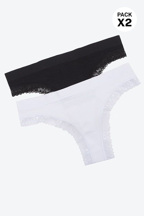 Panty brasilera tipo seamless paquete x2 en poliamida