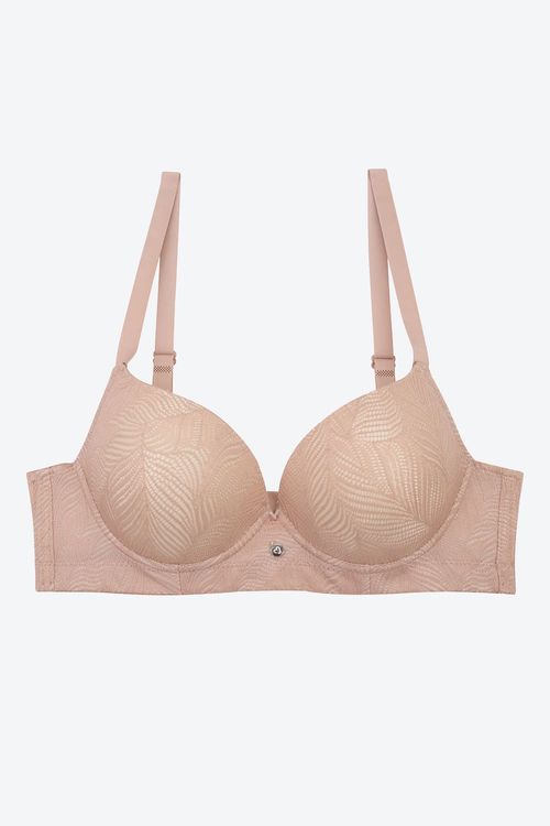Brasier cobertura 3/4 con realce natural en encaje