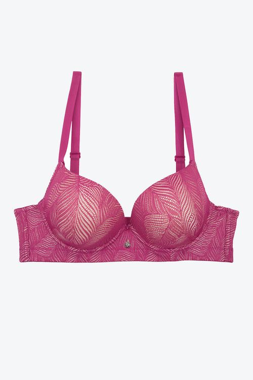 Brasier cobertura 3/4 con realce natural en encaje