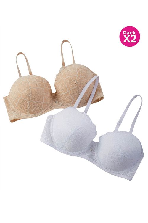 Brasier en encaje 3/4 paquete x2