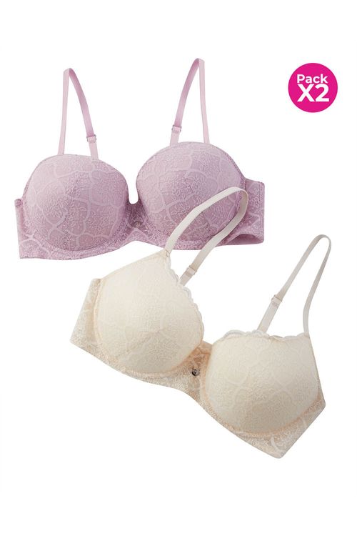Brasier en encaje 3/4 paquete x2