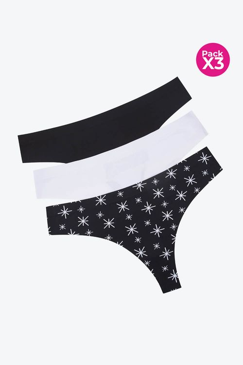 Panty tipo brasilera en microfibra paquete x3