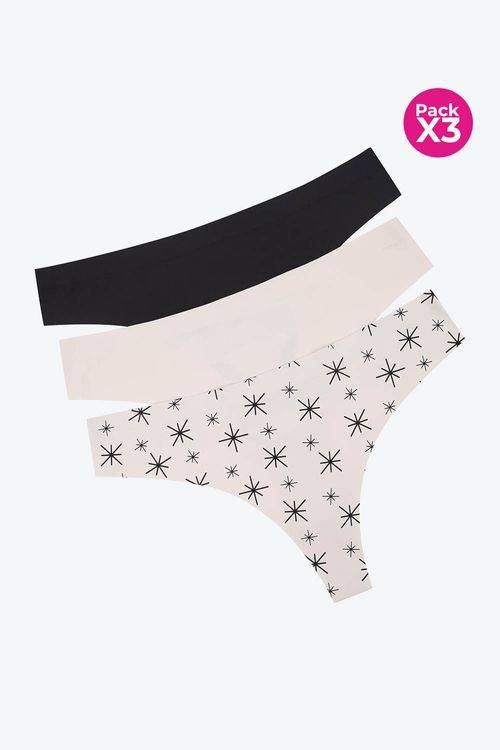 Panty tipo brasilera en microfibra paquete x3