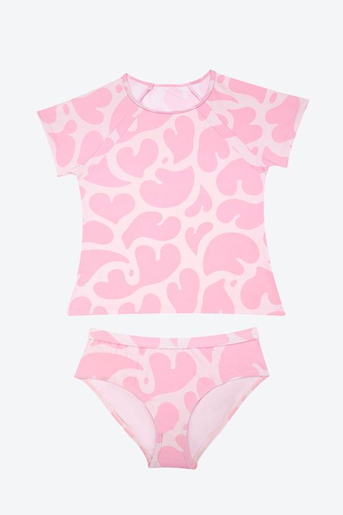 Vestido de baño tipo tankini en microfibra para niña