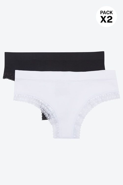 Panty hipster tipo seamless paquete x2 en poliamida