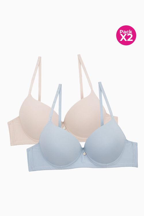 Brasier con cubrimiento 3/4 paquete x2 en microfibra