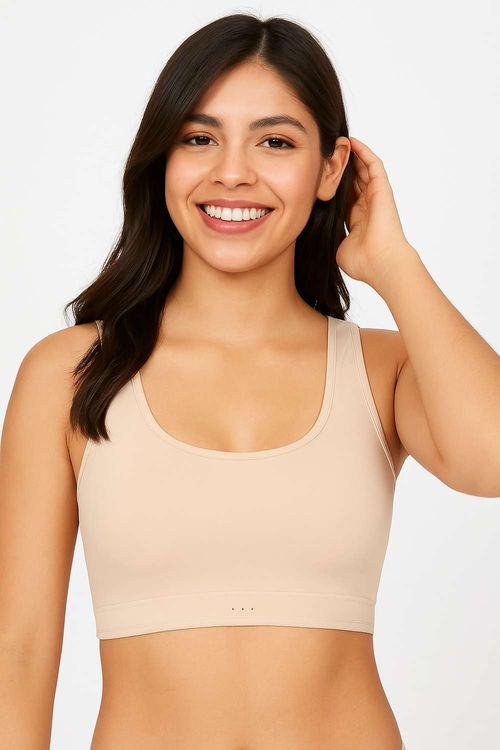 Top con tirantes anchos y tecnologia seamless