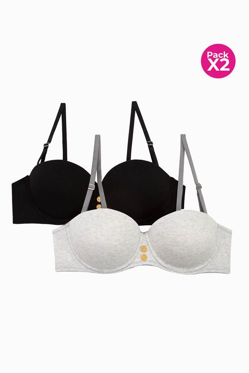 Brasier tipo strapless paquete x2 en algodon