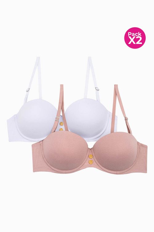 Brasier tipo strapless paquete x2 en algodon
