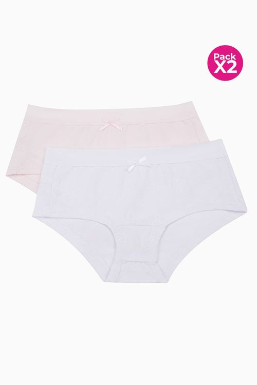 Panty hipster para niñas paquete x2 en algodón