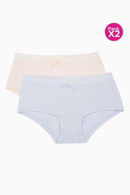Panty hipster para niñas paquete x2 en algodón