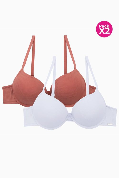 Brasier media copa con realce natural paquete x2 en microfibra