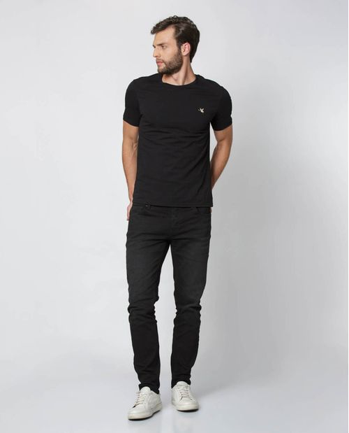 Camiseta Básica de Hombre, Slim Fit Cuello Redondo - Algodón Pima