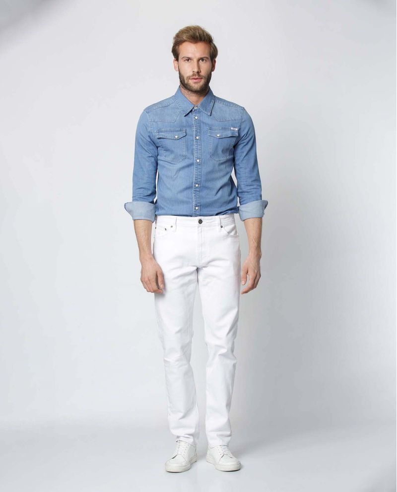 Jean best sale blanco hombre