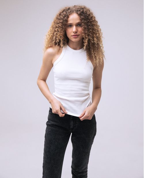 Camiseta manga sisa para mujer