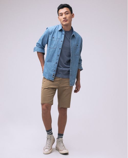 Camiseta clásica con bordado para hombre