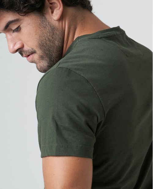 Camiseta para hombre Slim manga corta con cuello redondo