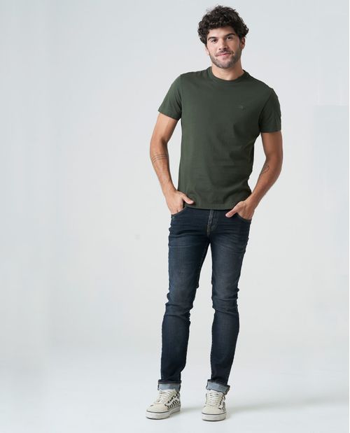 Camiseta para hombre Slim manga corta con cuello redondo