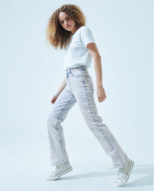 Jean cinco bolsillos claro para mujer