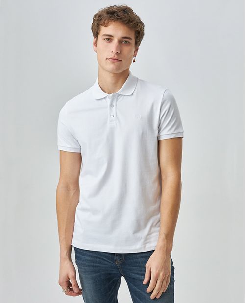 Camiseta tipo polo con logo en el pecho para hombre