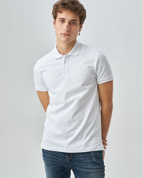 Camiseta tipo polo con logo en el pecho para hombre