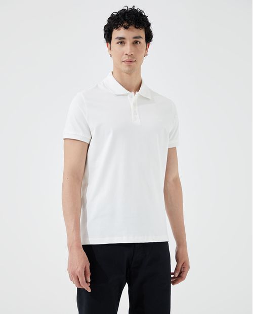 Camiseta tipo polo con logo en el pecho para hombre