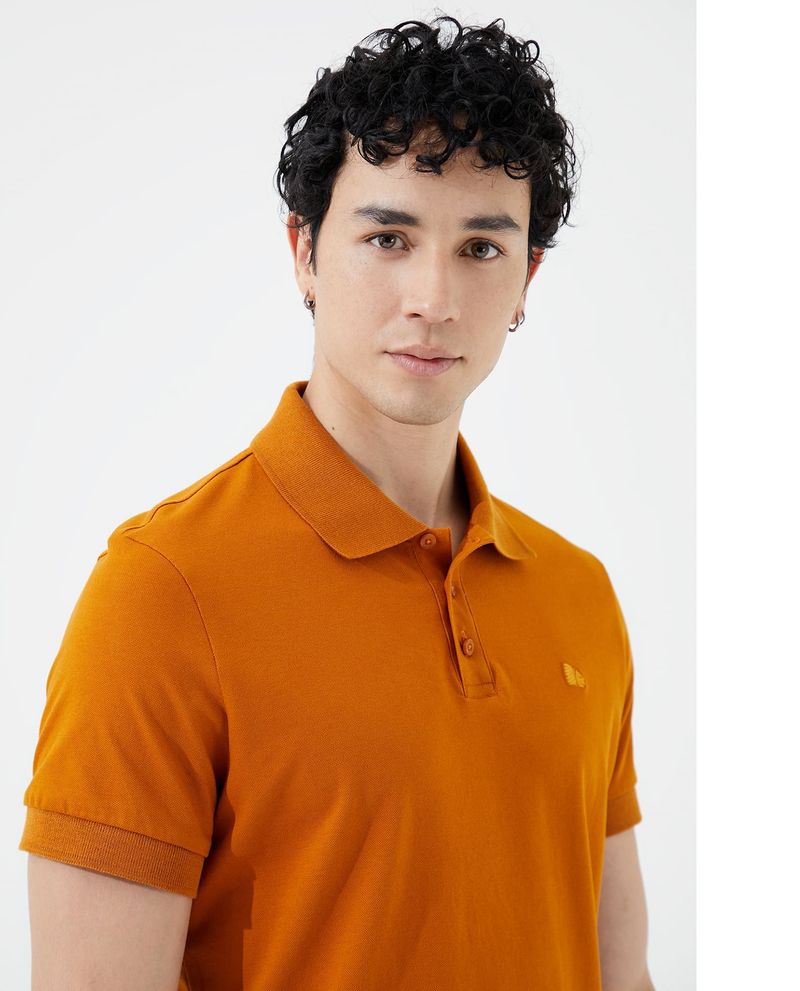 CAMISETA TIPO POLO NARANJA