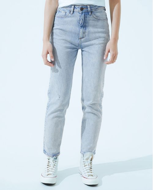 Jean Momfit claro para mujer