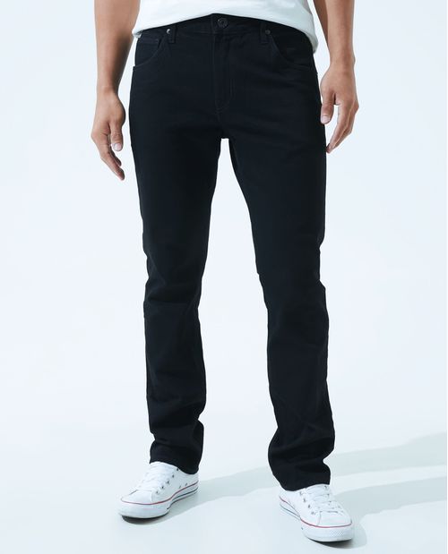 Jean negro bota recta para hombre