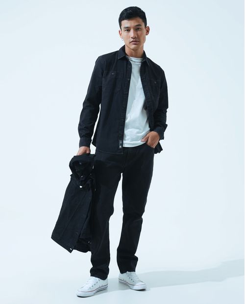 Camisa oscura en denim para hombre