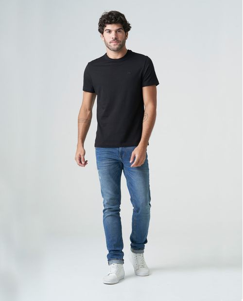 Camiseta para hombre Slim manga corta con cuello redondo