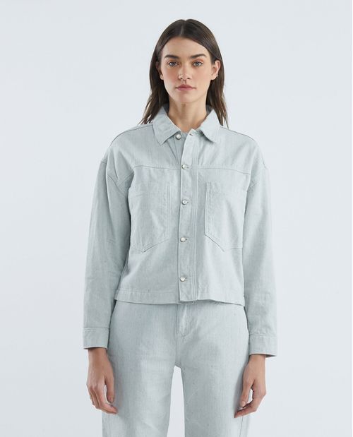 Chaqueta de Mujer en Denim, Straight Fit - Color Crudo