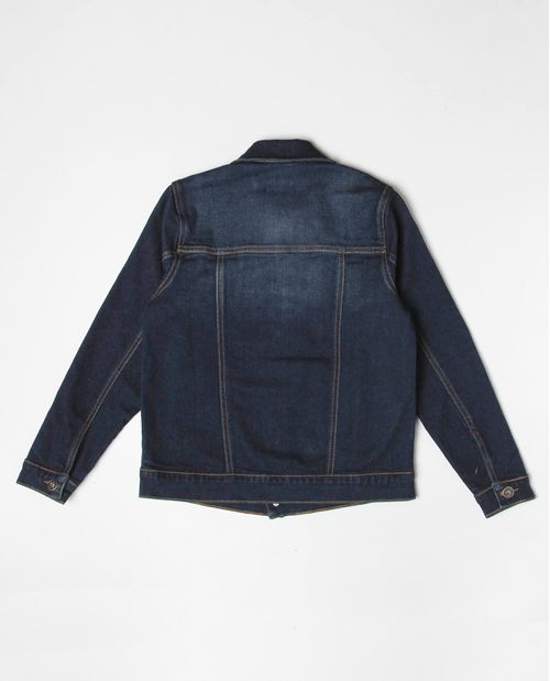 Chaqueta de Niño en Denim, Tipo Trucker Straight Fit - Azul Oscuro