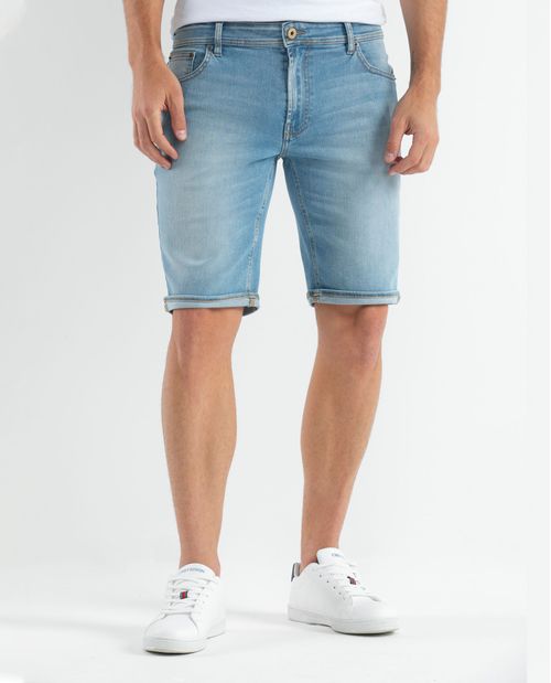 Bermuda de Hombre en Denim, Straight Fit - Azul Medio