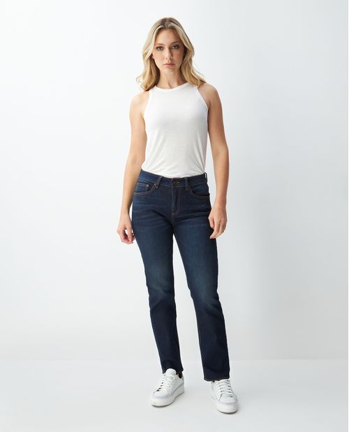 Jean de Mujer Cosmo Pulse, High Rise Bota Recta - Azul Oscuro