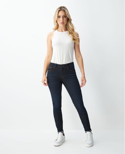 Jean de Mujer Cosmo Pulse, High Rise Bota Skinny - Azul Ultra Oscuro