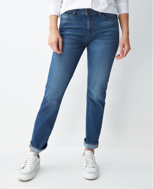 Jean de Mujer Cosmo Pulse, High Rise Bota Recta - Azul Medio