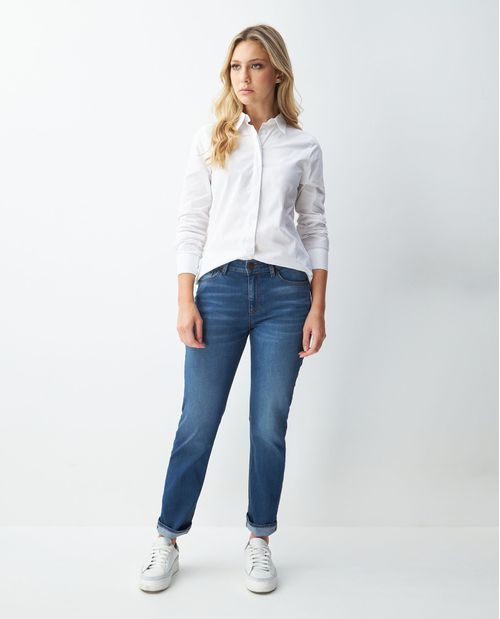Jean de Mujer Cosmo Pulse, High Rise Bota Recta - Azul Medio